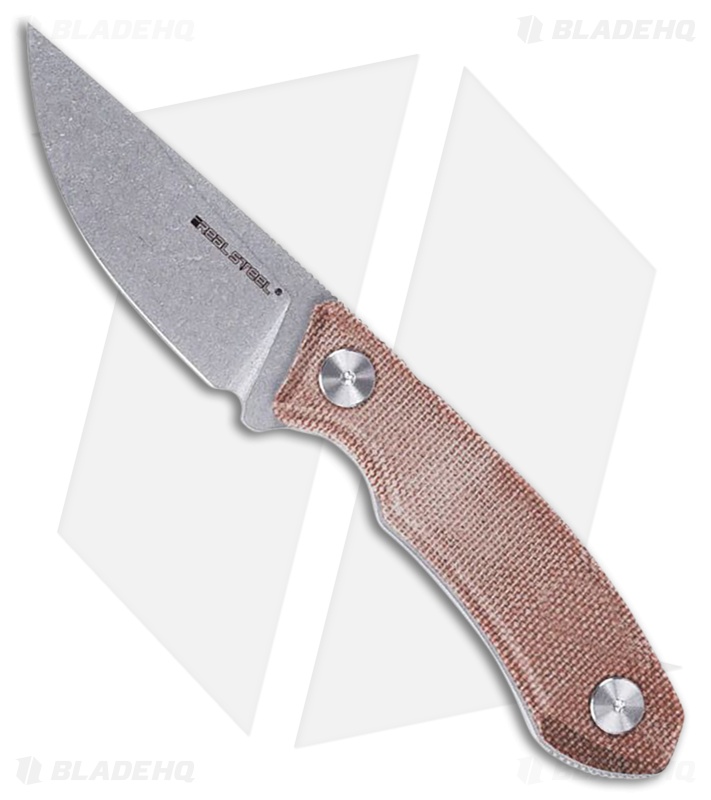 Real Steel Receptor Fixed Blade Knife Natural Micarta (3.2" SW)