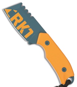 CRKT Razel Compact Fixed Blade Knife Yellow G-10 (3" Blue Ceramic Top Serr D2)