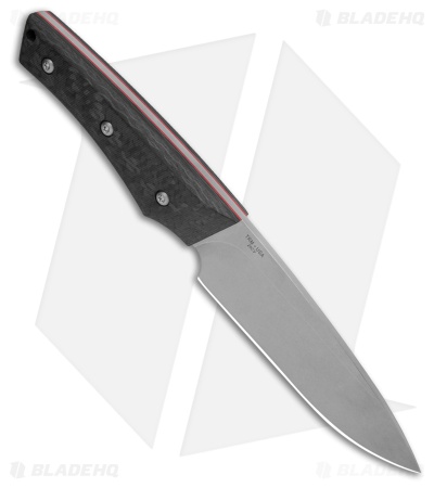 TRM Knivs Red Line Fixed Blade Knife Carbon Fiber (4.8" SW)