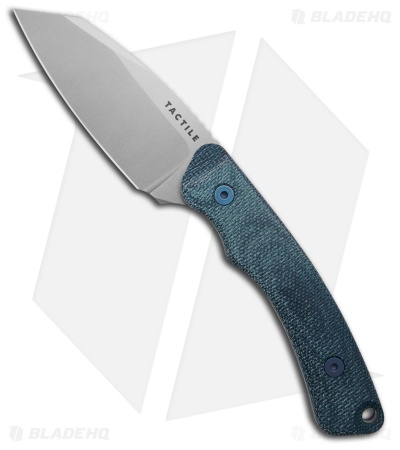 Tactile Knife Co. Redhawk Fixed Blade Knife Blue Micarta (3" SW) Leather