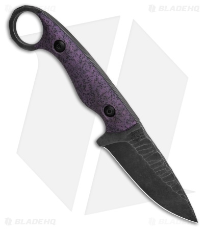 The Wizard Forge Duty Gremlin Fixed Blade Knife Purple Griptec (4" Blk SW)