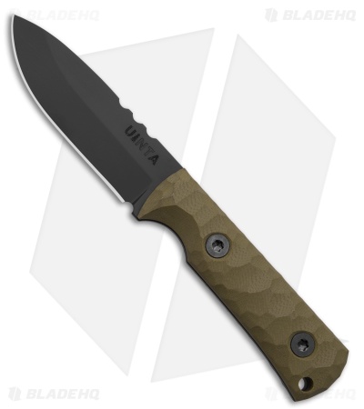 Uinta Knife Company Explorer Fixed Blade Knife OD Green G-10 (2.9" Black)