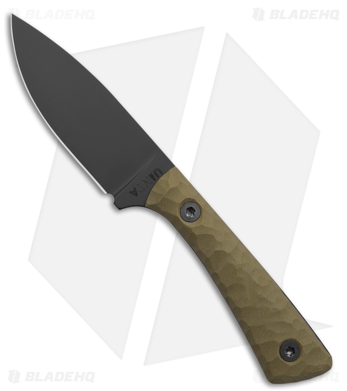 Uinta Knife Company Hunter Fixed Blade Knife OD Green G-10 (3.4" Black)