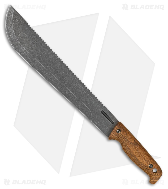 EKA Vine Thrasher Fixed Blade Knife Brown G-10 (11.875" Black Stonewash)