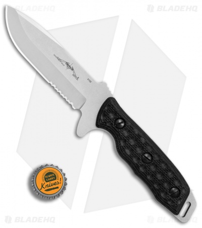 Emerson Government Mule Fixed Blade Knife Black G-10 (5" Stonewash Serr)