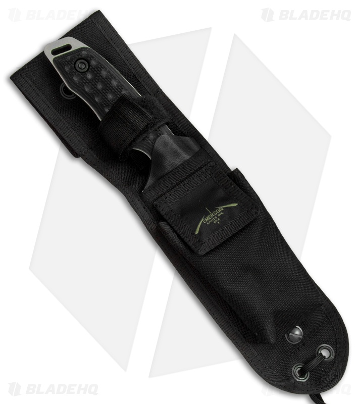 Emerson Government Mule Fixed Blade Knife Black G-10 (5" Stonewash Serr)