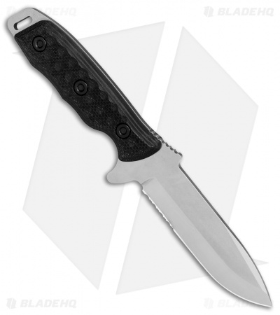 Emerson Government Mule Fixed Blade Knife Black G-10 (5" Stonewash Serr)