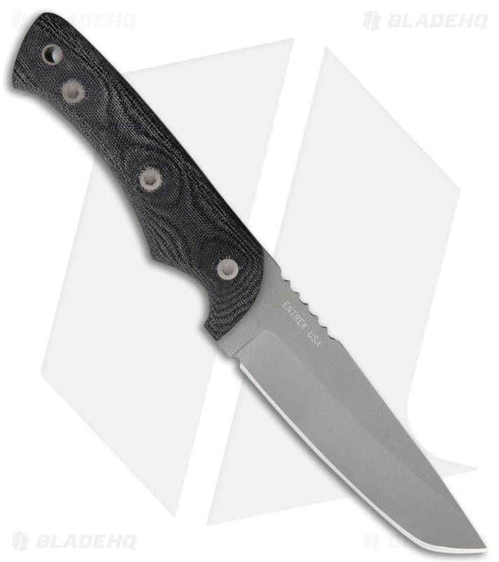 Entrek Wolf Fixed Blade Knife Black Micarta (4.00" Gray)