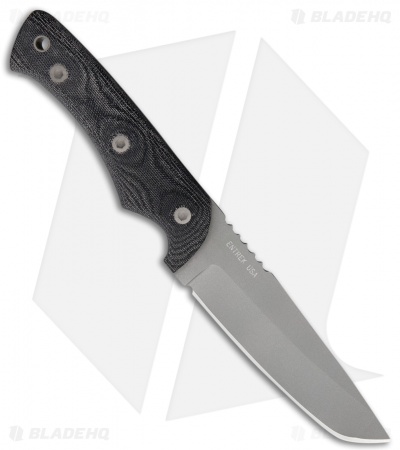 Entrek Wolf Fixed Blade Knife Black Micarta (4.00" Gray)