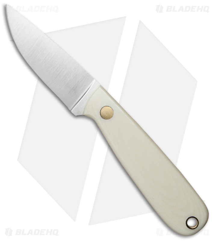 Brisa (EnZo) Knives Necker 70 Fixed Blade Knife White Micarta (2.5" Satin)