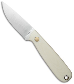 Brisa (EnZo) Knives Necker 70 Fixed Blade Knife White Micarta (2.5" Satin)