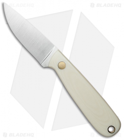 Brisa (EnZo) Knives Necker 70 Fixed Blade Knife White Micarta (2.5" Satin)