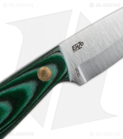 Brisa (EnZo) Knives Necker 70 Fixed Blade Knife Green Micarta (2.5" Satin)