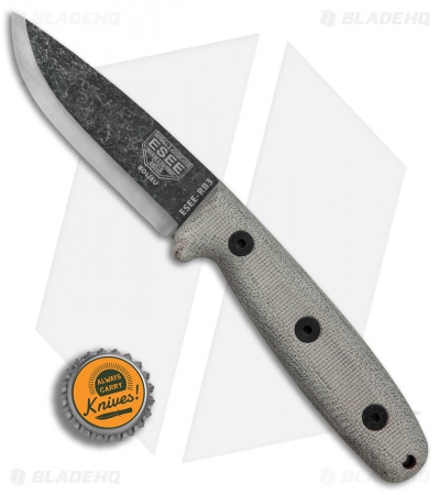 ESEE Camp-Lore Bolieu RB3 Bushcraft Knife Micarta (3.5" Black Stonewash)