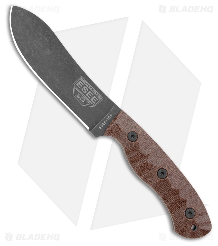 ESEE JG5 Fixed Blade Knife | Burlap Micarta + Black SW