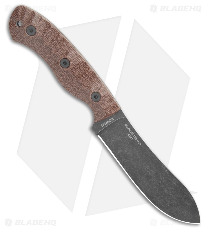 ESEE James Gibson JG5 Fixed Blade Knife Brown Burlap Micarta (5" Black SW)