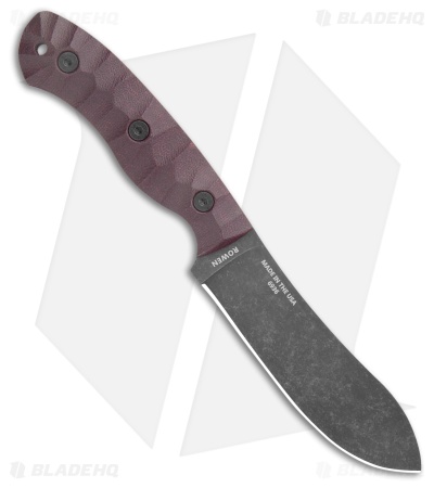 ESEE James Gibson JG5 Fixed Blade Knife Burgundy Linen Micarta (5" Black SW)