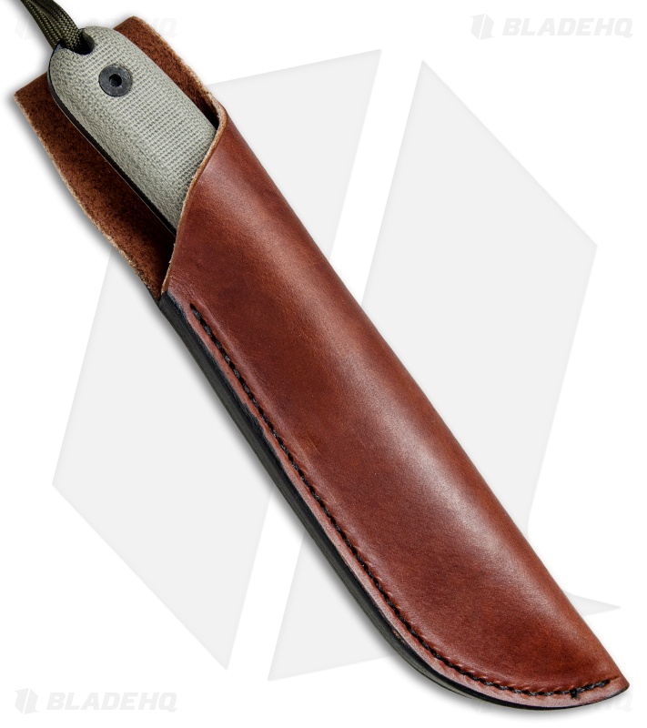 ESEE Knives ESEE-4HM Fixed Blade Knife Tan Micarta + Leather (4.4" Black)