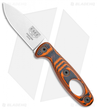 ESEE Knives Xancudo Fixed Blade Knife 3D Orange G-10 w/ Hole (3" SW S35VN)