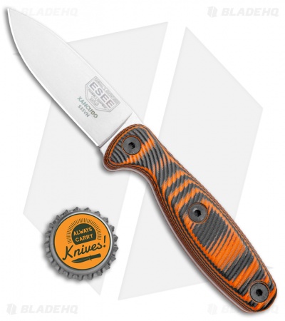 ESEE Knives Xancudo Fixed Blade Knife 3D Orange G-10 (3" Stonewash S35VN)