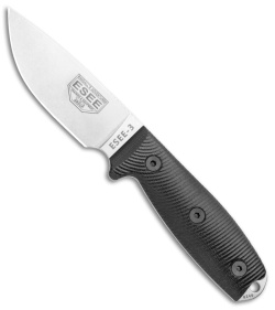 ESEE Knives ESEE-3 Fixed Blade Knife 3D Black G-10 (3.88&quot; Stonewash S35VN) | 116535