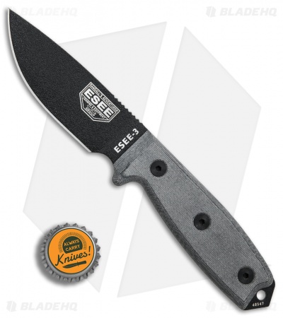 ESEE Knives ESEE-3P-B Knife Black Sheath (3.88" Black)