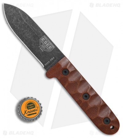ESEE Camp-Lore PR4 Fixed Blade Knife Brown Micarta (4.1" Black SW)