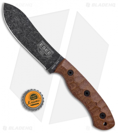 ESEE James Gibson JG5 Fixed Blade Knife Brown Micarta (4.8" Black Oxide)