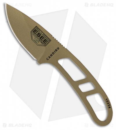 ESEE Candiru Fixed Blade Neck Knife Kit w/Extras (2" Dark Earth)