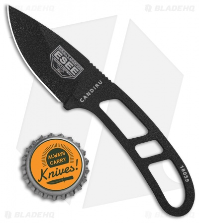 ESEE Candiru Fixed Blade Neck Knife (2" Black)