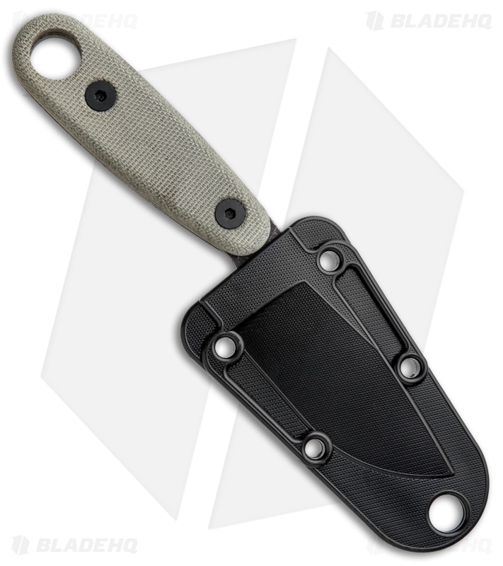 ESEE Izula-II Black Oxide Survival Fixed Blade Neck Knife Tan (2.9" Black)
