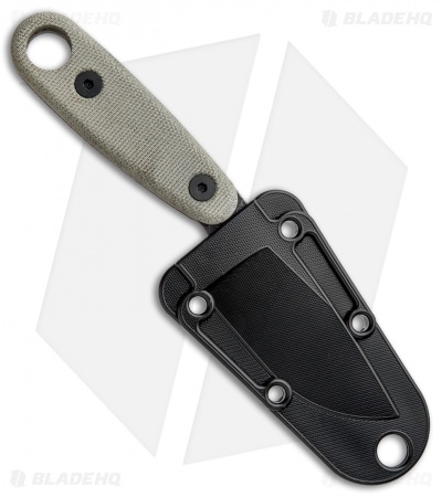 ESEE Izula-II Black Oxide Survival Fixed Blade Neck Knife Tan (2.9" Black)