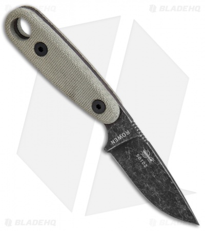 ESEE Izula-II Black Oxide Survival Fixed Blade Neck Knife Tan (2.9" Black)