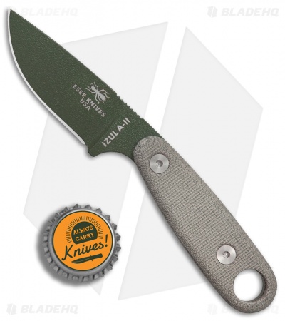 ESEE Knives Izula-II Neck Knife Micarta (2.88" OD Green)