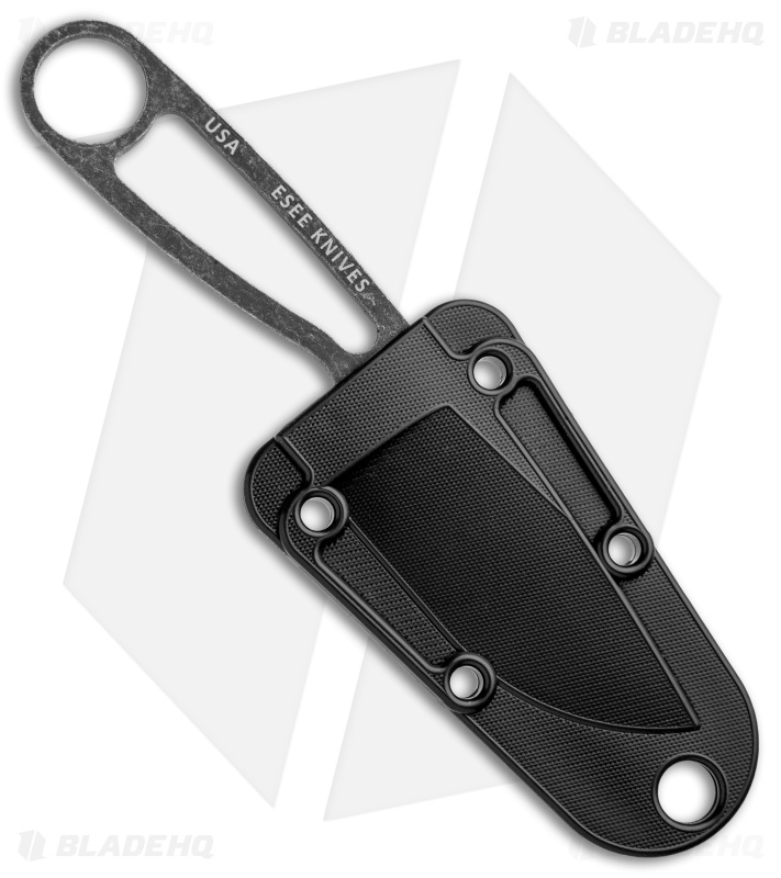 ESEE Izula Black Oxide Survival Fixed Blade Neck Knife w/sheath (2.9" Black)