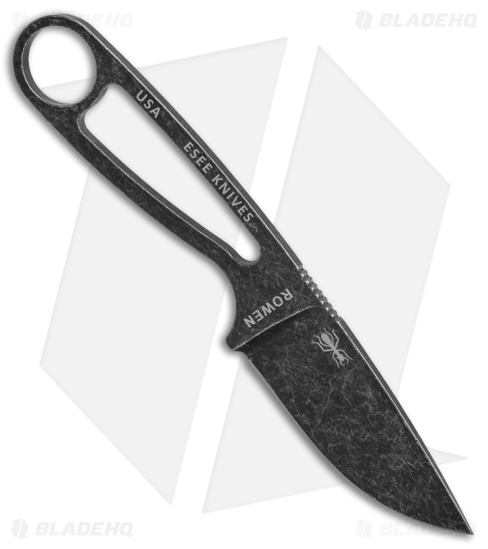 ESEE Izula Black Oxide Survival Fixed Blade Neck Knife w/sheath (2.9" Black)