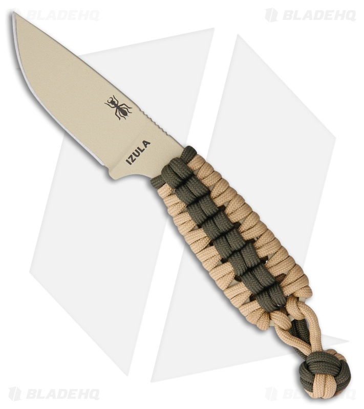ESEE Knives Izula Tan Survival Neck Knife Tan/OD Green Cord Wrapped Handle