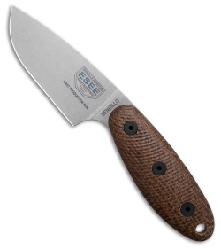 ESEE Knives Sencillo MagnaCut Fixed Blade Knife Brown Burlap Micarta (3" SW)