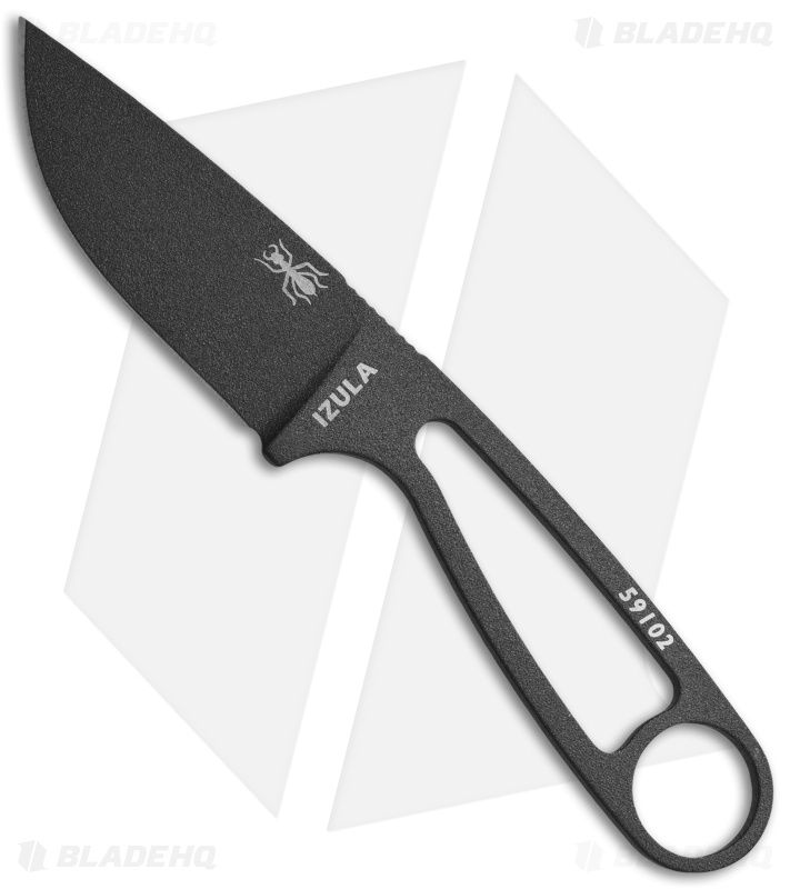 ESEE Knives Izula Tactical Gray Neck Knife Black Micarta Scales & Molded Sheath
