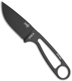 ESEE Knives Izula Tactical Gray Neck Knife Black Micarta Scales &amp; Molded Sheath | 35513