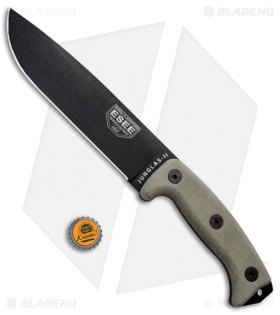 ESEE Junglas II Survival Fixed Blade Knife + Sheath (8.5" Black)