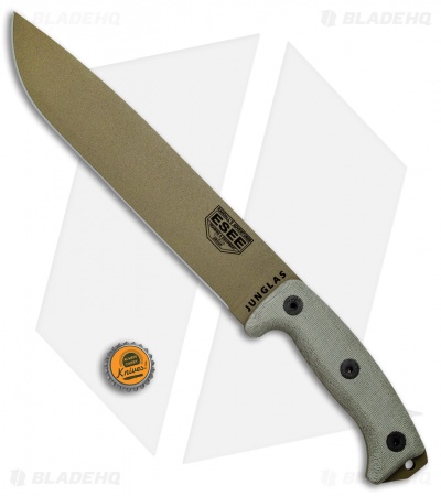 ESEE Junglas Survival Fixed Blade Knife + Sheath (10.5" Dark Earth)