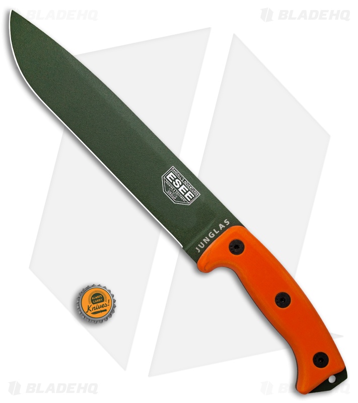 ESEE Junglas Survival Fixed Blade Knife Orange (10.4" OD Green)