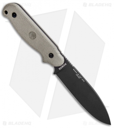 ESEE Laser Strike Knife Fixed Survival Blade w/ Fire Starter (5" Black) LS-P