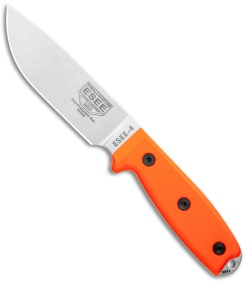 ESEE Knives ESEE-4 Fixed Blade Knife Orange G-10 (4.5" Stonewash S35VN)