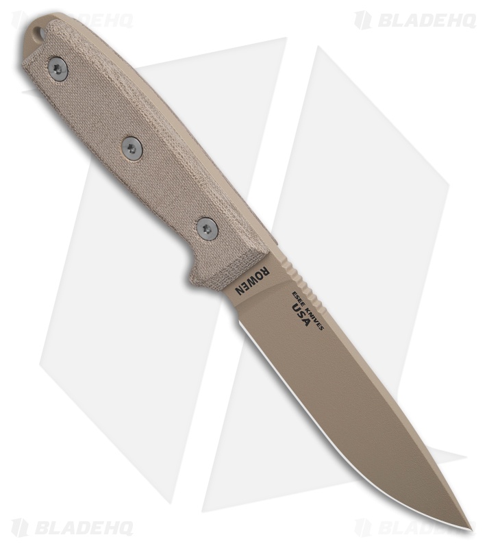ESEE Knives ESEE-4P-MB-DT Wilderness Knife w/ MOLLE Back (4.5" Tan Plain)