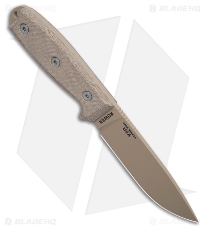 ESEE Knives ESEE-4P-MB-DT Wilderness Knife w/ MOLLE Back (4.5" Tan Plain)