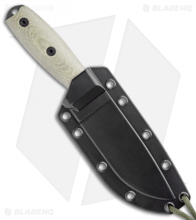 ESEE Knives ESEE-4PB-017 Fixed Blade Knife Natural 3D Micarta (4.5" OD Green)