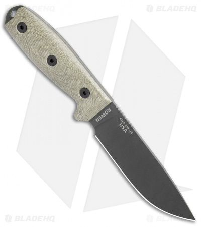 ESEE Knives ESEE-4PB-017 Fixed Blade Knife Natural 3D Micarta (4.5" OD Green)