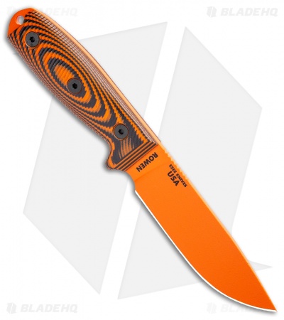 ESEE Knives ESEE-4POR-006 Fixed Blade Knife Orange / Black 3D G-10 (4.5" Orange)